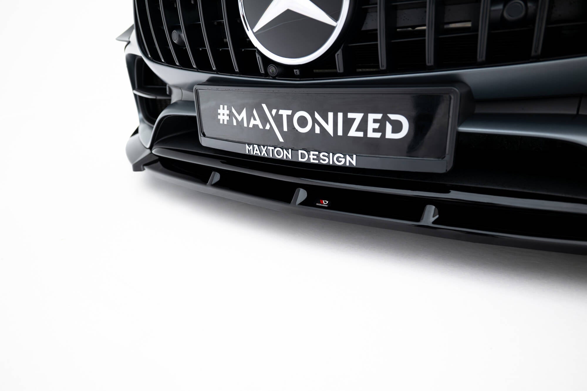 Maxton Design Street+ Spoilerlippe Front Ansatz passend für Mercedes-AMG GT C C190 Facelift schwarz Hochglanz
