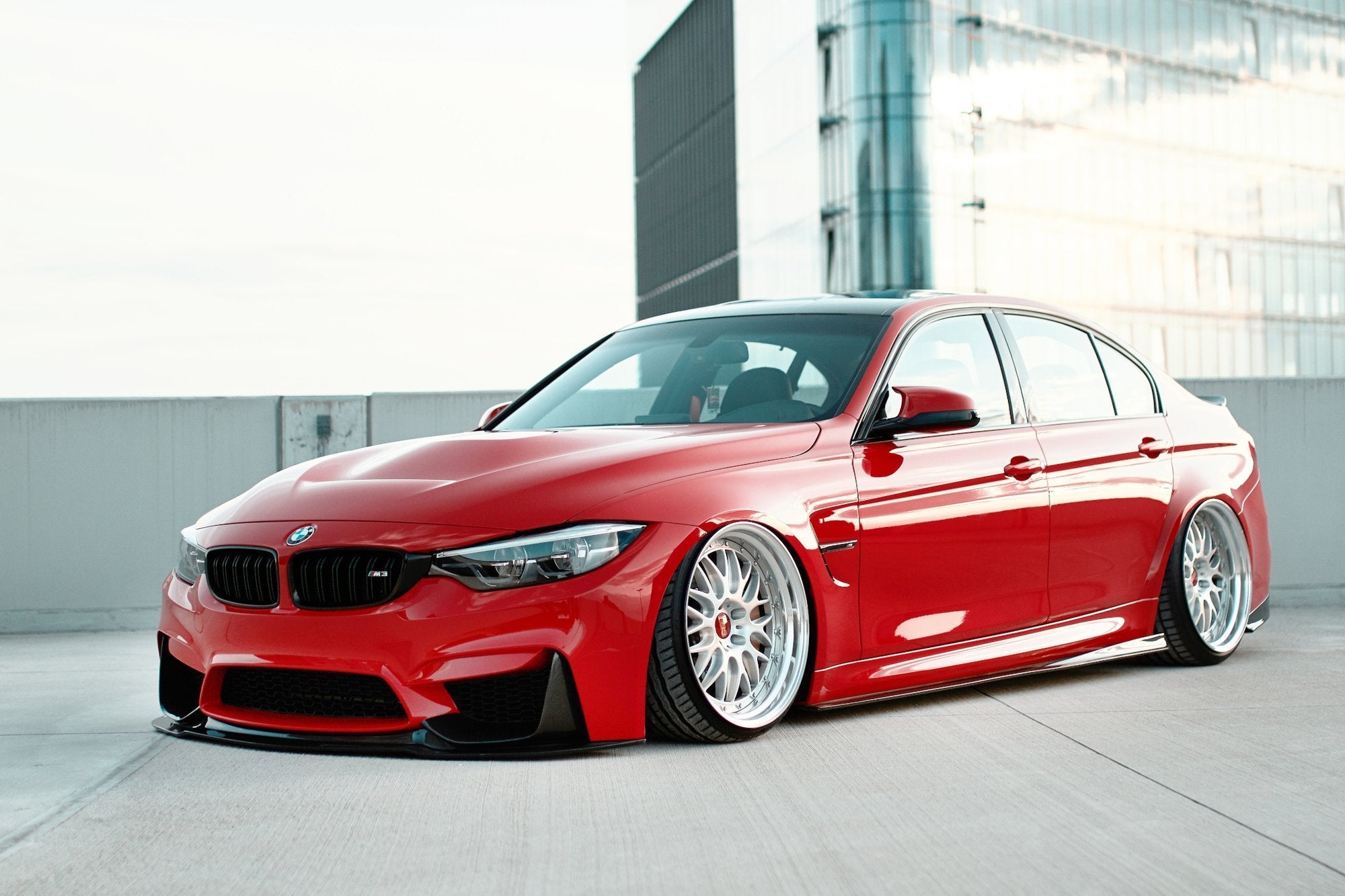Maxton Design Front Ansatz für + Rahmen Fur Seitlich Lufteinlasse BMW M3 F80 schwarz matt