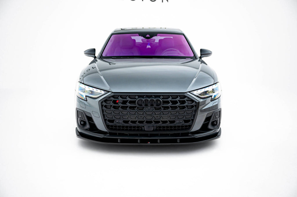Maxton Design Street+ Spoilerlippe Front Ansatz V.1 passend für Audi S8 / A8 S-Line D5 Facelift schwarz Hochglanz