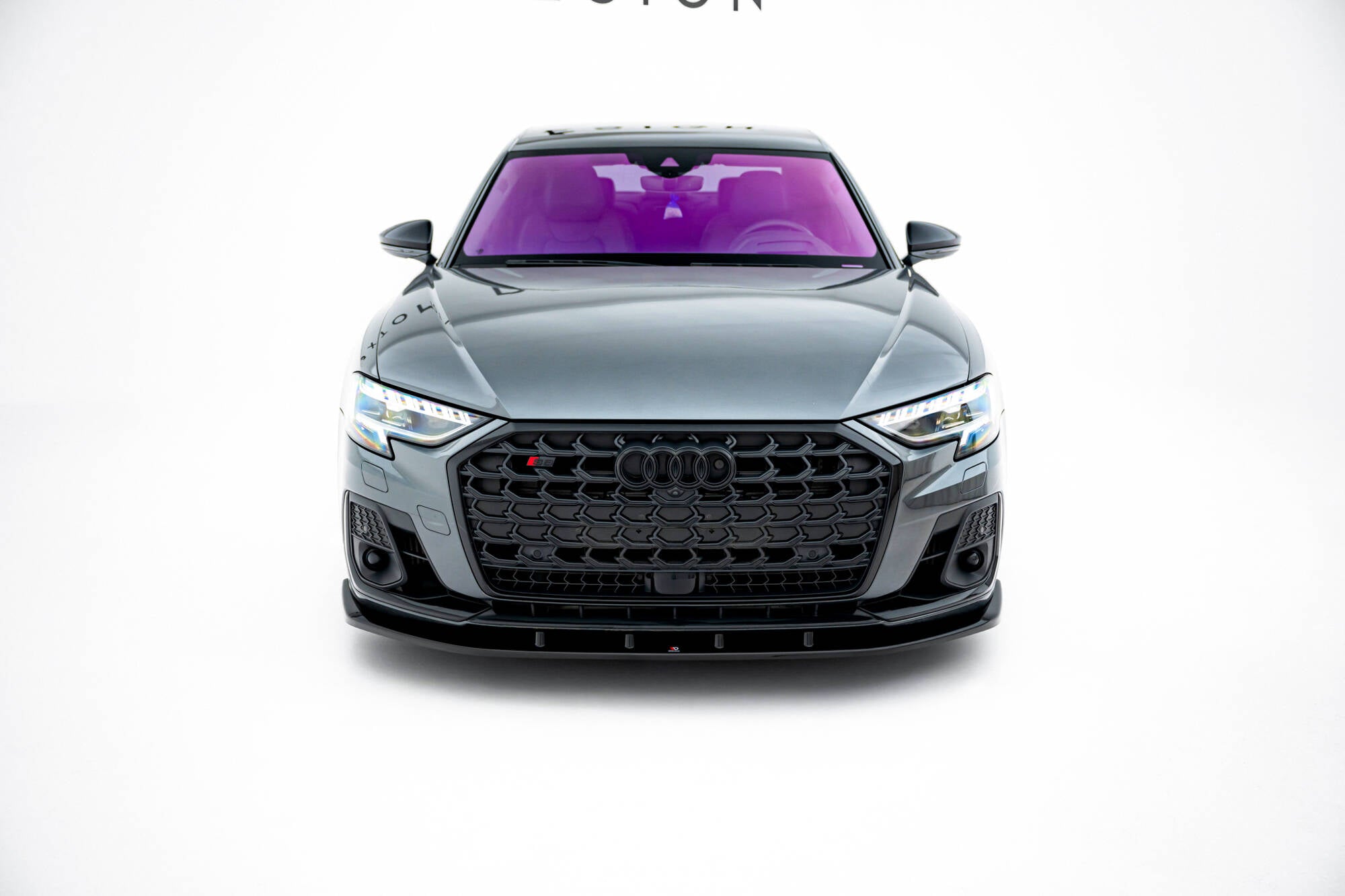 Maxton Design Street+ Spoilerlippe Front Ansatz V.1 passend für Audi S8 / A8 S-Line D5 Facelift schwarz Hochglanz