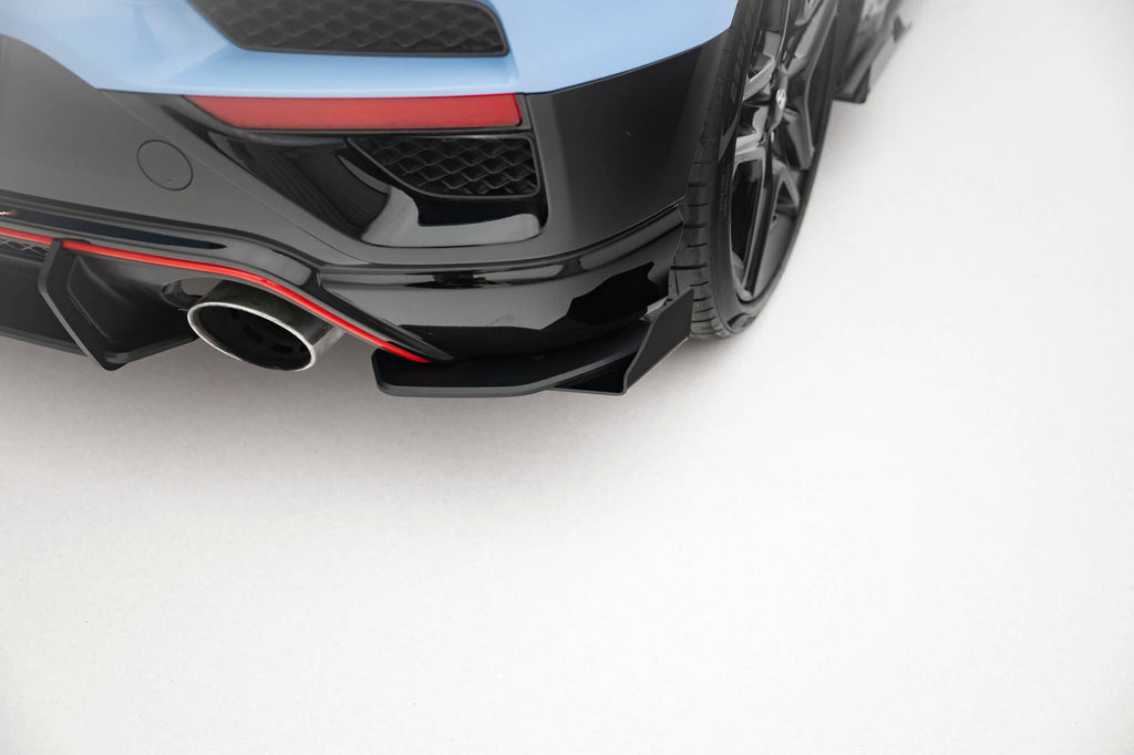 Maxton Design Street Pro Heck Ansatz Flaps Diffusor + Flaps passend für Hyundai Veloster N Mk2 schwarz Hochglanz