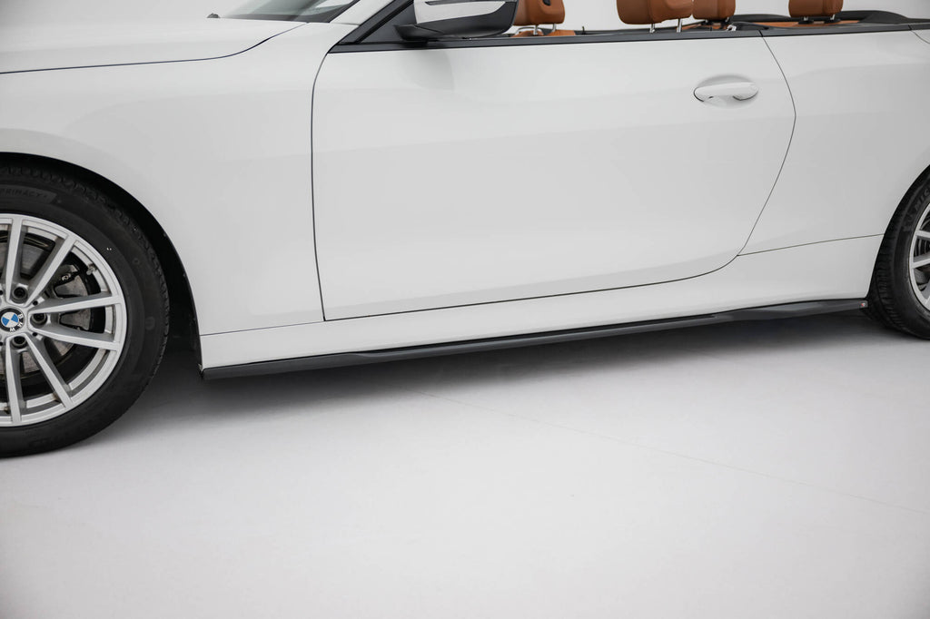 Maxton Design Street+ Seitenschweller Leisten passend für BMW 4er Coupe / Cabrio G22 / G23 schwarz Hochglanz