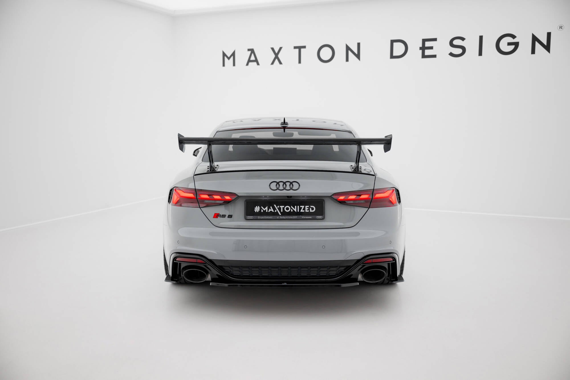 Maxton Design Carbon Spoiler With External Brackets Uprights V.1 Audi A5 / A5 S-Line / S5 / RS5 Coupe F5 / F5 Facelift für Audi A5 / S5 / RS5