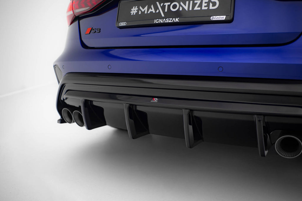 Maxton Design Diffusor Heck Ansatz für Audi S3 Limousine 8Y Facelift