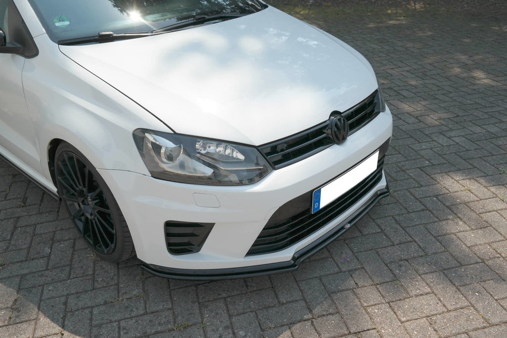 Maxton Design Street+ Spoilerlippe Front Ansatz passend für VW Polo WRC Mk5 schwarz Hochglanz