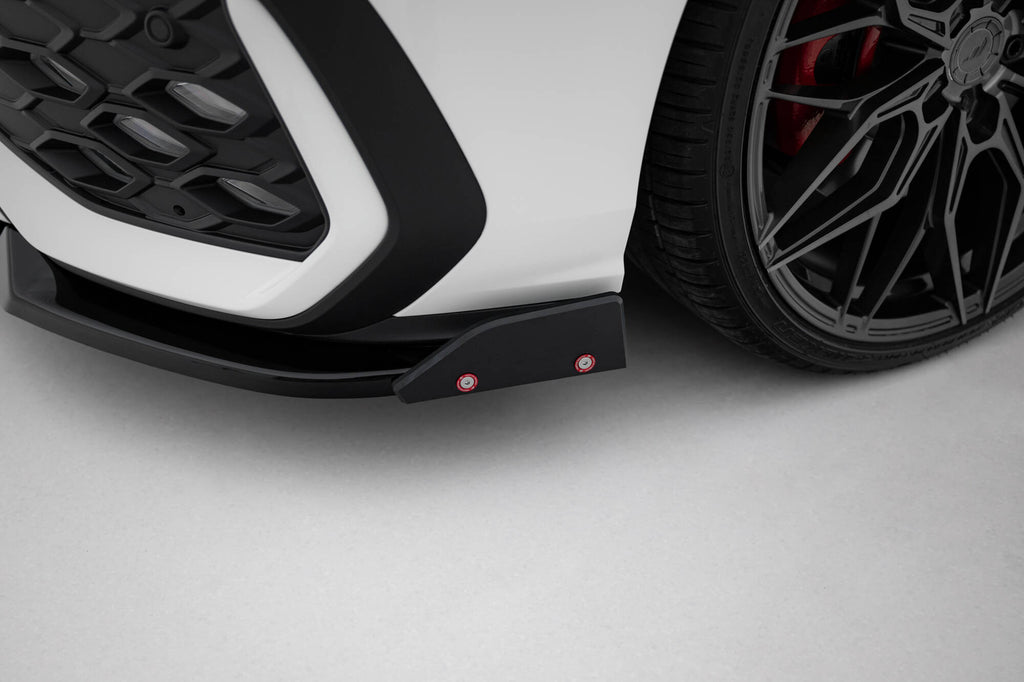 Maxton Design Street+ Spoilerlippe Front Ansatz V.2 + Flaps passend für VW Golf GTI / GTE / R-Line Mk8 Facelift