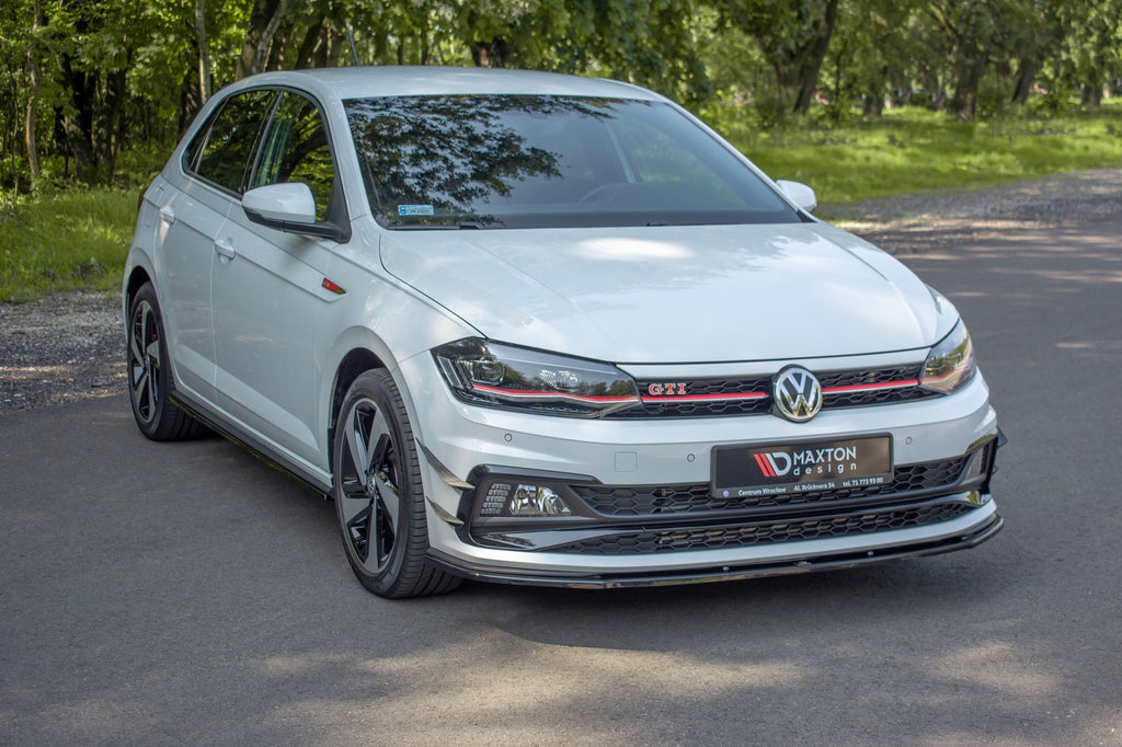 Maxton Design Street+ Spoilerlippe Front Ansatz V.1 passend für VW Polo GTI / R-line Mk6 schwarz Hochglanz