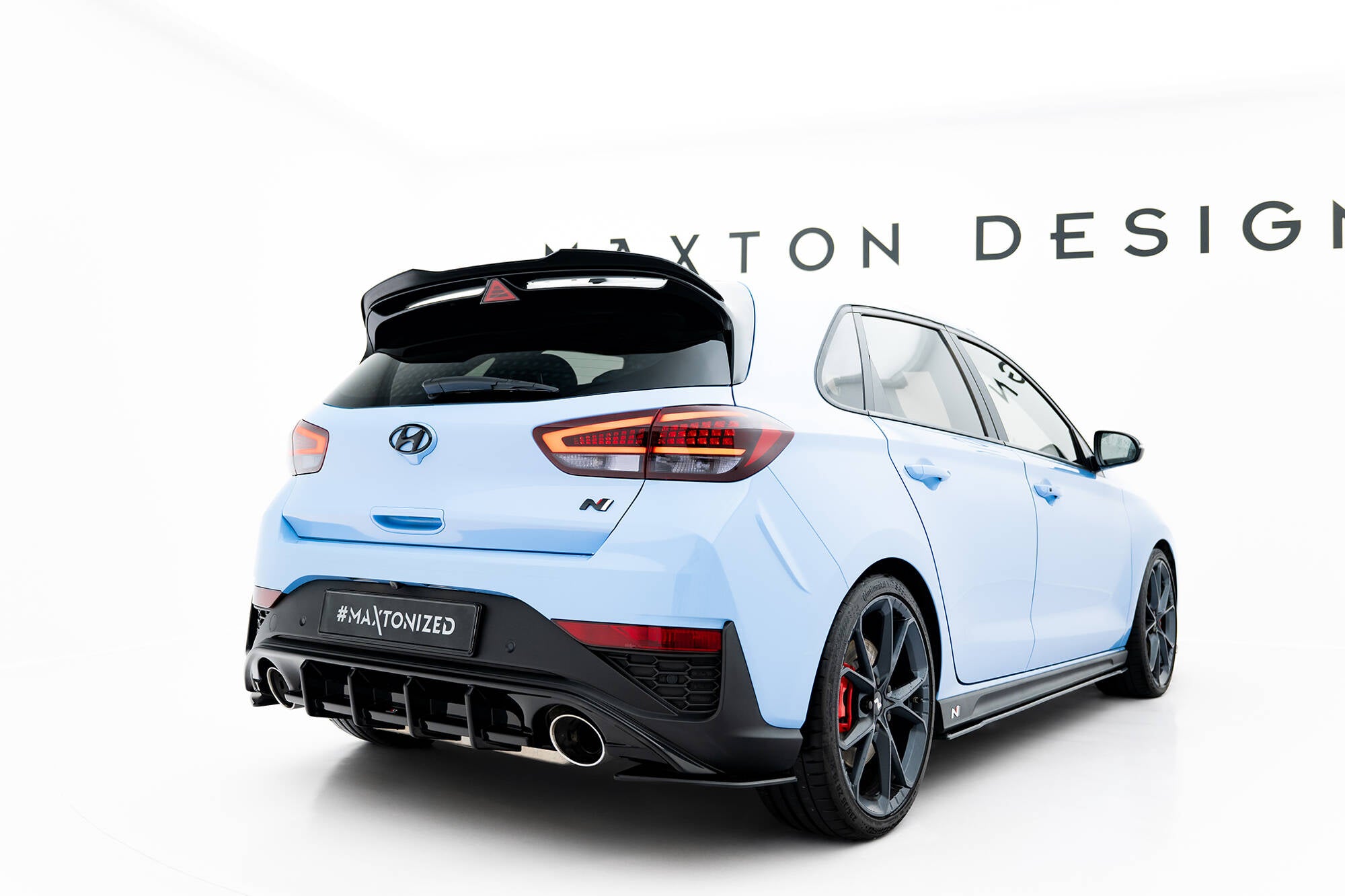 Maxton Design Spoiler CAP V.2 passend für Hyundai I30 N Hatchback Mk3 / Mk3 Facelift schwarz Hochglanz