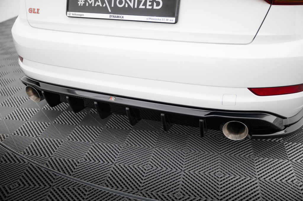 Maxton Design Diffusor Heck Ansatz passend für VW Jetta GLI Mk7 schwarz Hochglanz