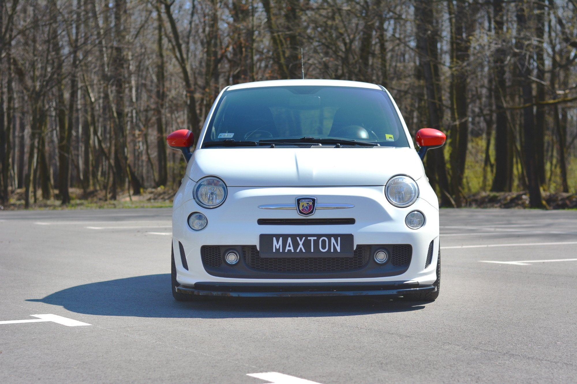 Maxton Design Street+ Spoilerlippe Front Ansatz V.2 passend für Abarth 500 Mk1 schwarz Hochglanz