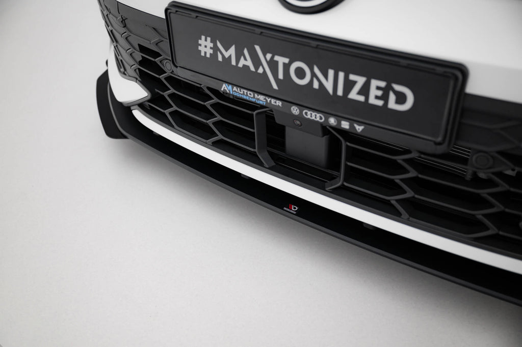 Maxton Design Street Pro Street+ Spoilerlippe Front Ansatz passend für + Flaps passend für VW Golf GTI / GTE / R-Line Mk8 Facelift schwarz Hochglanz