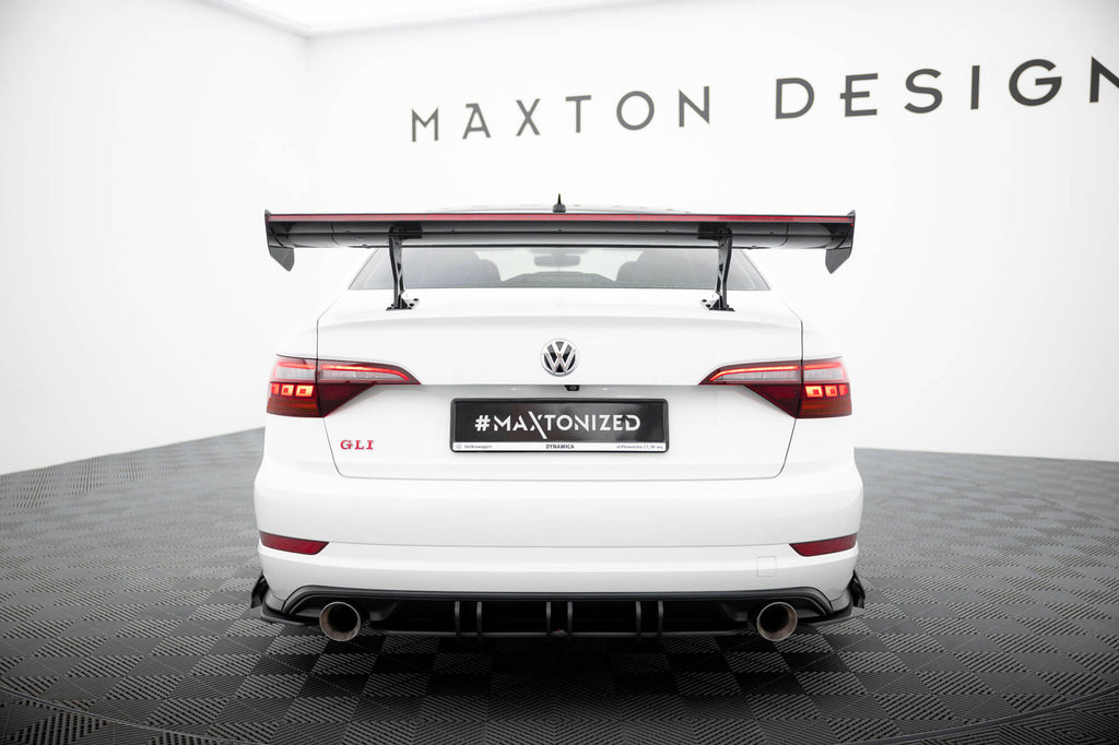 Maxton Design Carbon Spoiler With Internal Brackets Uprights + LED VW Jetta GLI Mk7 für Volkswagen Jetta Mk7