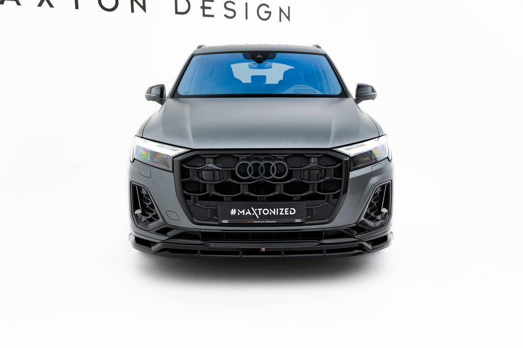 Maxton Design Street+ Spoilerlippe Front Ansatz passend für Audi SQ7 Mk2 Facelift 2 schwarz Hochglanz