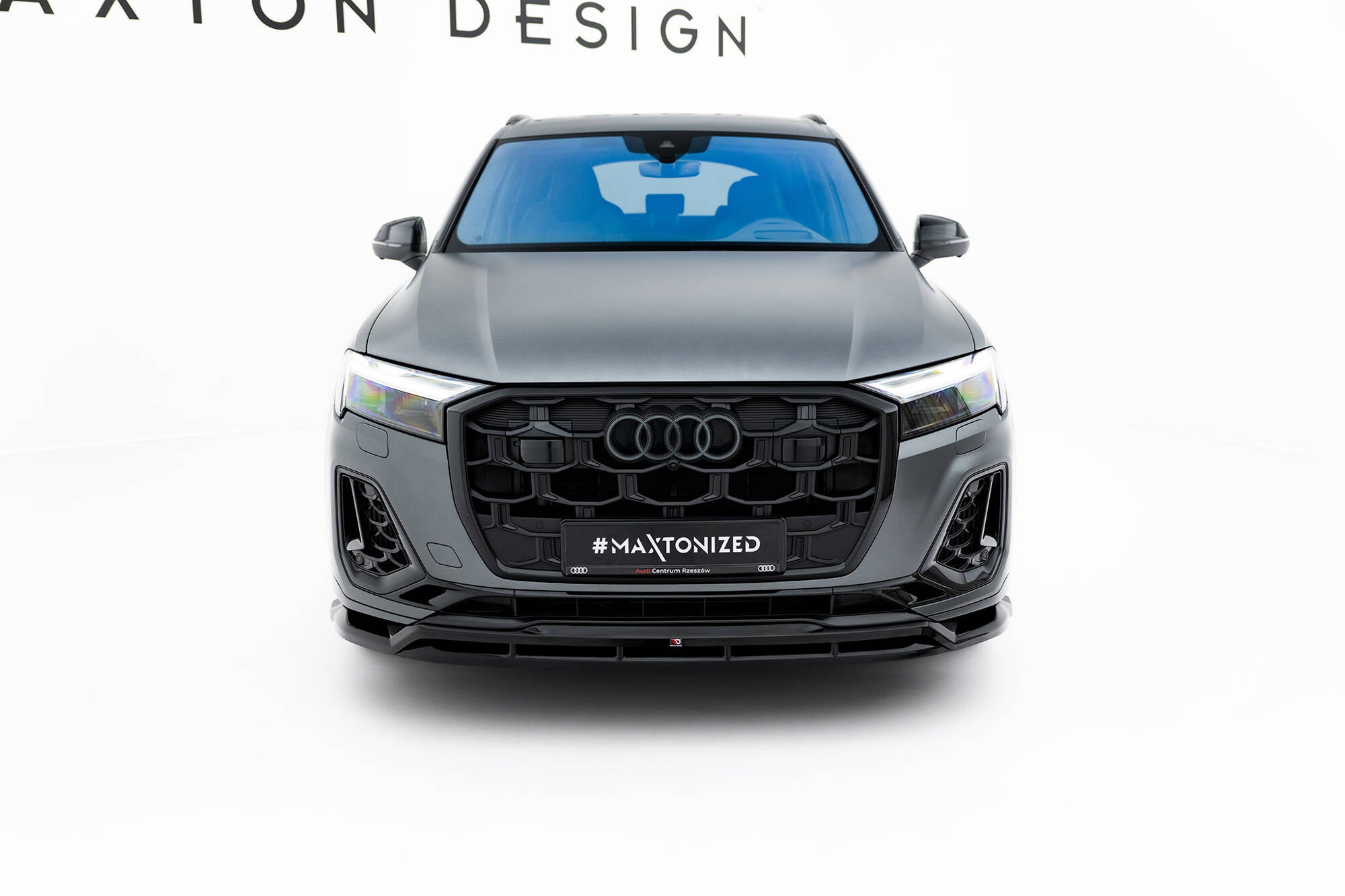 Maxton Design Street+ Spoilerlippe Front Ansatz passend für Audi SQ7 Mk2 Facelift 2 schwarz Hochglanz