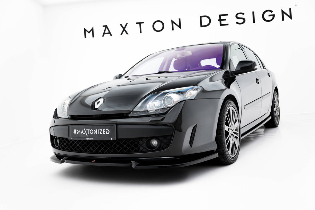 Maxton Design Street+ Spoilerlippe Front Ansatz passend für Renault Laguna Hatchback GT Mk3 schwarz Hochglanz