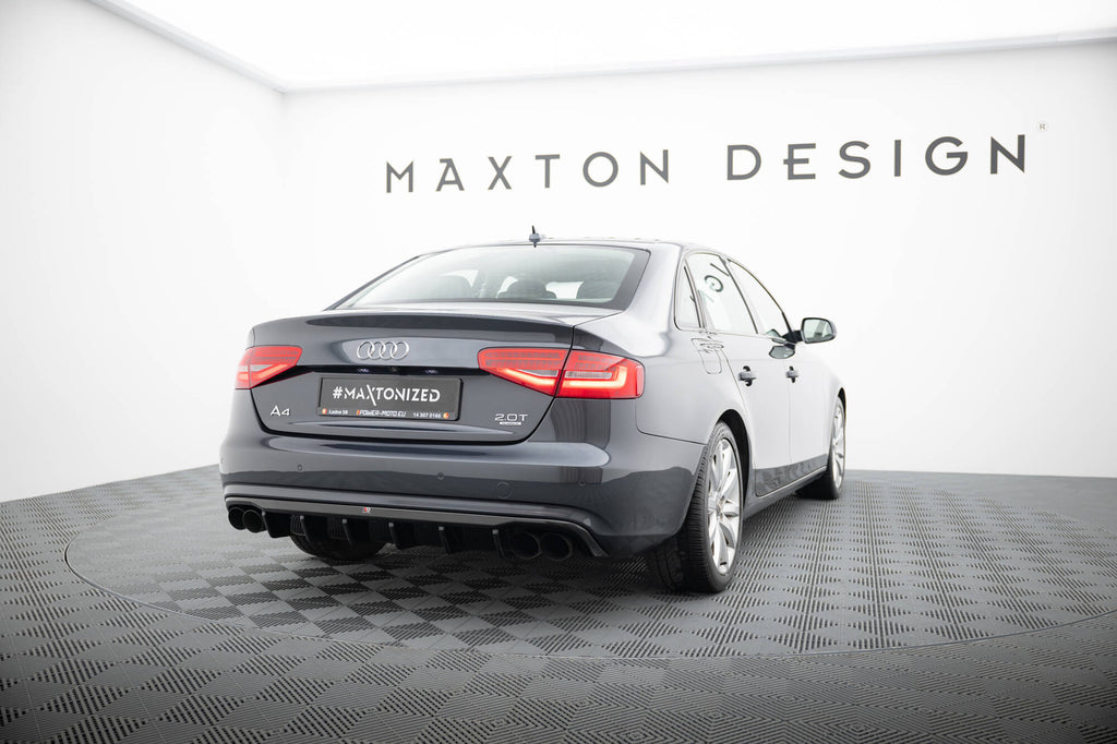 Maxton Design Diffusor Heck Ansatz passend für Audi A4 B8 Facelift (Doppelauspuff li. re.)