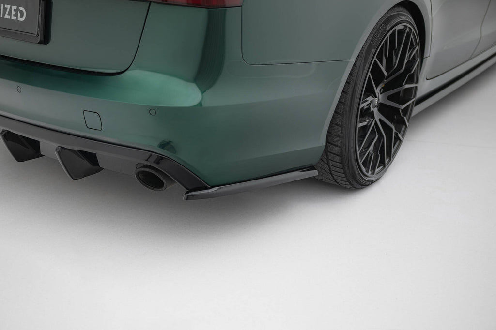 Maxton Design Heck Ansatz Flaps Diffusor V.3 passend für Audi A6 S-line Avant C7 schwarz Hochglanz