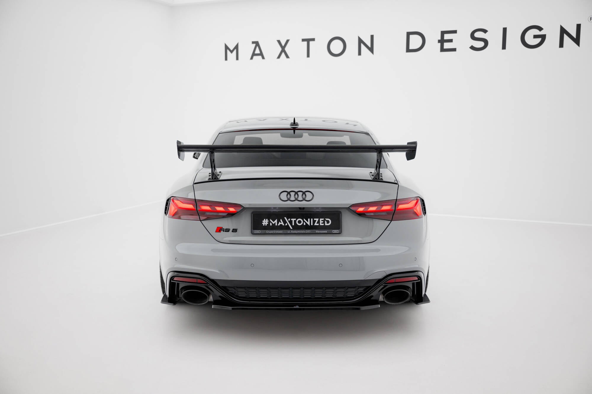 Maxton Design Carbon Spoiler With External Brackets Uprights V.2 Audi A5 / A5 S-Line / S5 / RS5 Coupe F5 / F5 Facelift für Audi A5 / S5 / RS5