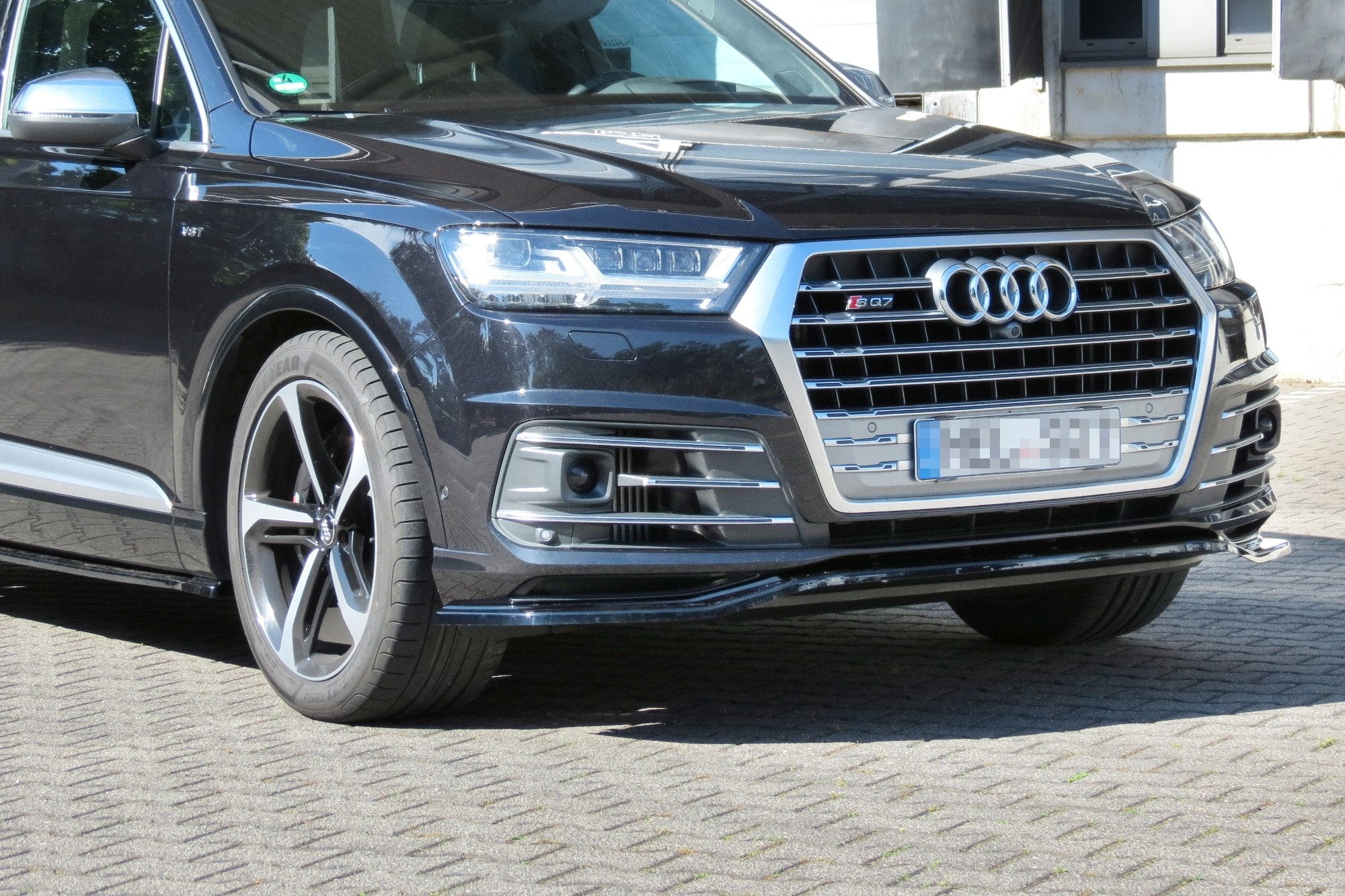 Maxton Design Street+ Spoilerlippe Front Ansatz passend für Audi SQ7 / Q7 S-Line Mk.2 schwarz Hochglanz