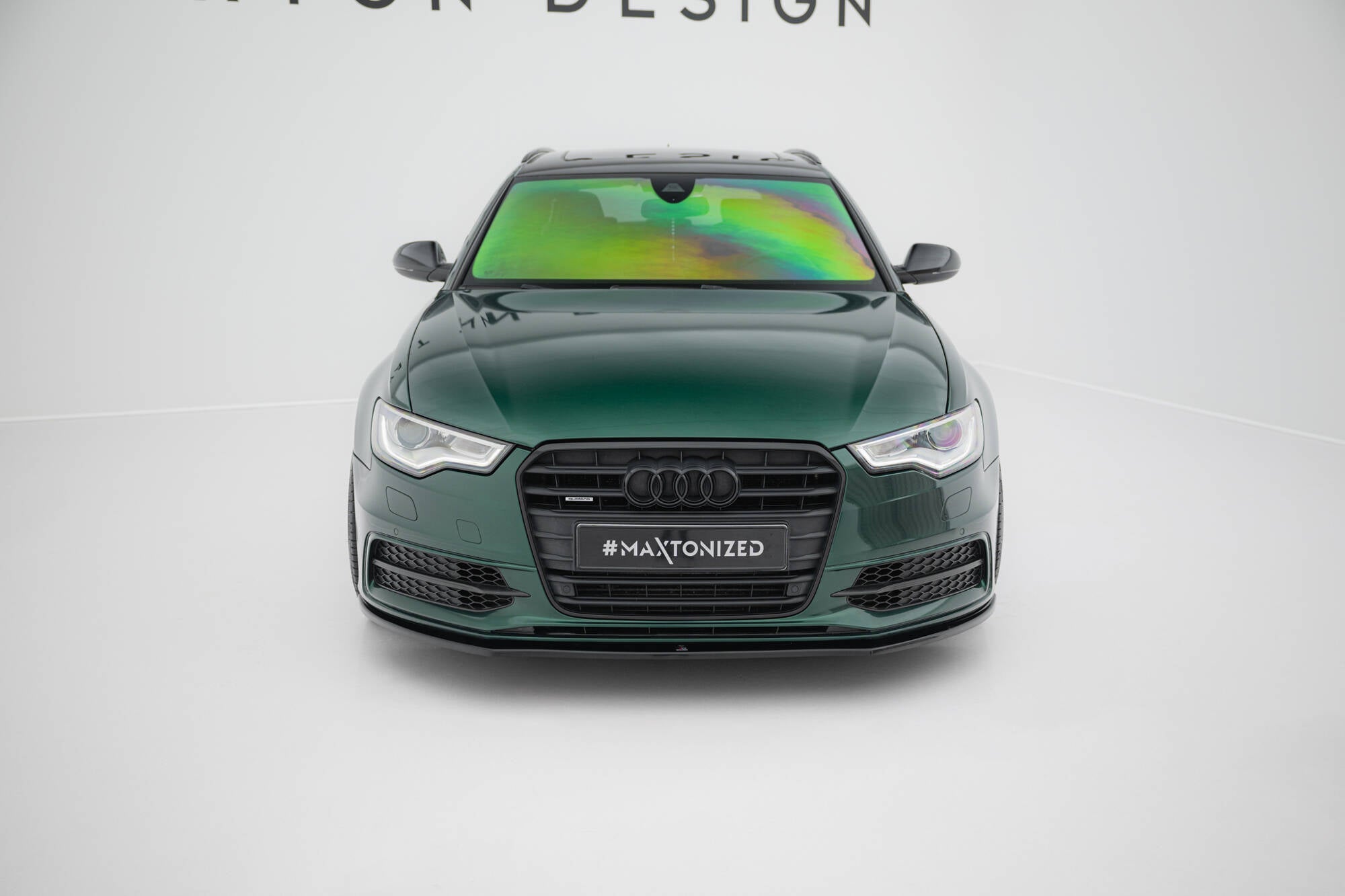 Maxton Design Street+ Spoilerlippe Front Ansatz V.1 passend für Audi S6 / A6 S-Line C7 schwarz Hochglanz