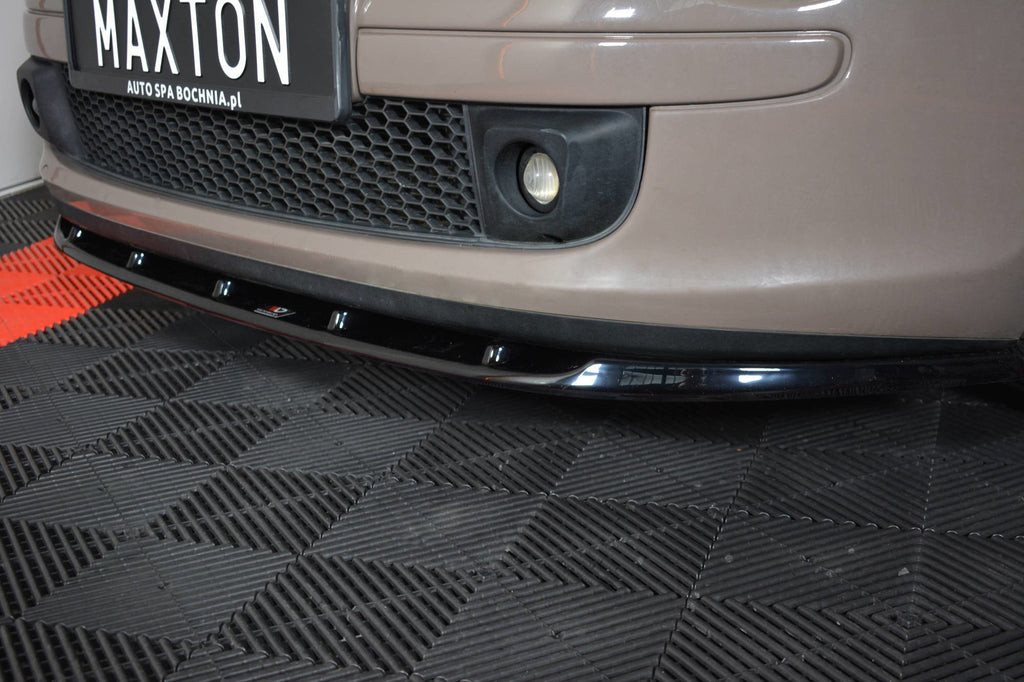 Maxton Design Street+ Spoilerlippe Front Ansatz V.1 passend für FIAT 500 HATCHBACK vor Facelift schwarz Hochglanz