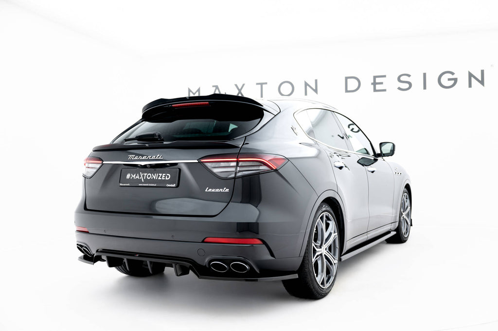 Maxton Design Niedriger Spoiler CAP passend für Maserati Levante GT Mk1 Facelift schwarz Hochglanz
