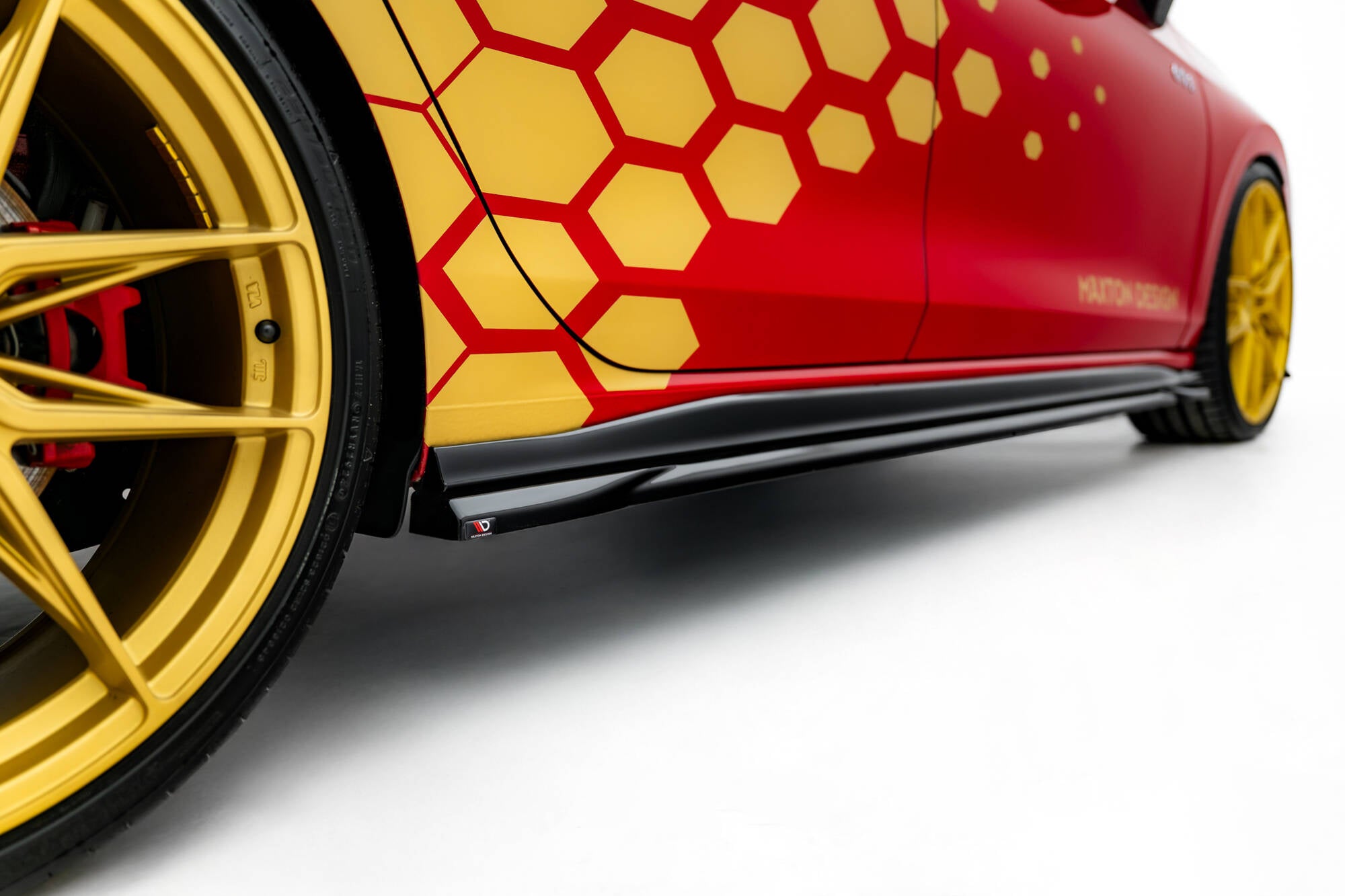 Maxton Design Street+ Seitenschweller Leisten passend für V.1 passend für VW Golf GTI Clubsport Mk8 Facelift schwarz Hochglanz