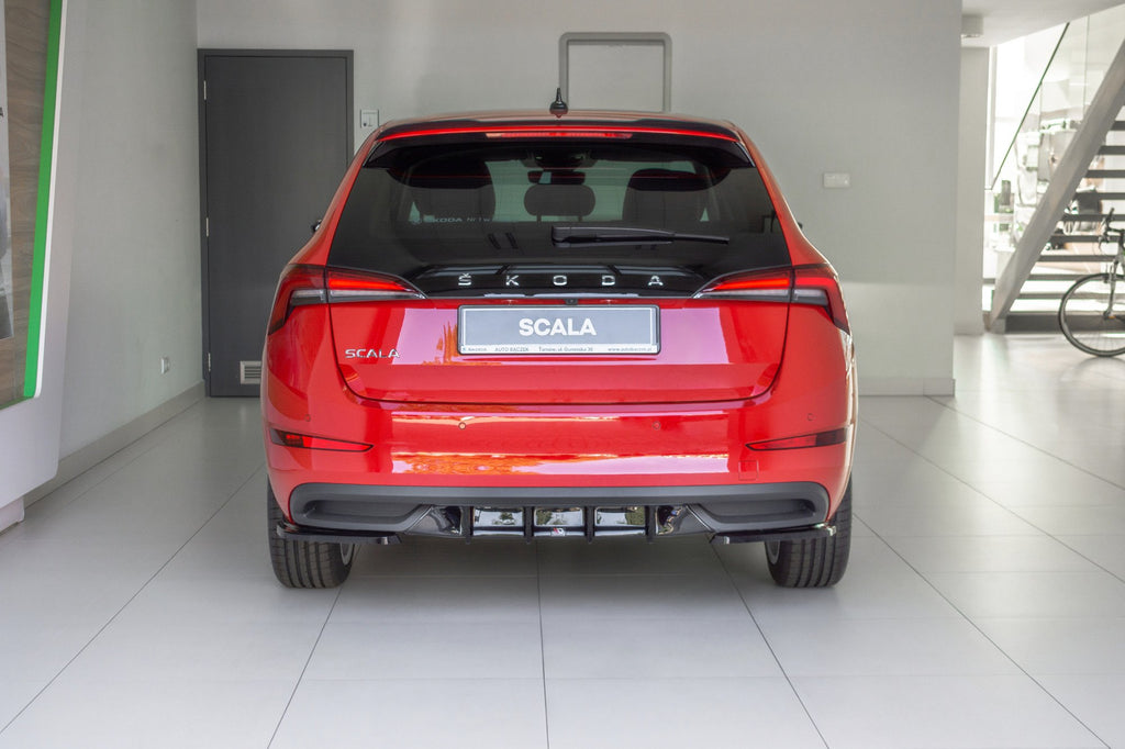 Maxton Design Heck Ansatz Flaps Diffusor passend für Skoda Scala schwarz Hochglanz