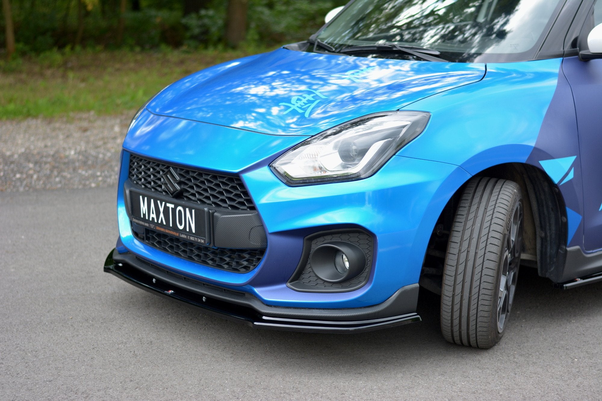 Maxton Design Street+ Spoilerlippe Front Ansatz V.1 passend für SUZUKI SWIFT 6 SPORT schwarz Hochglanz