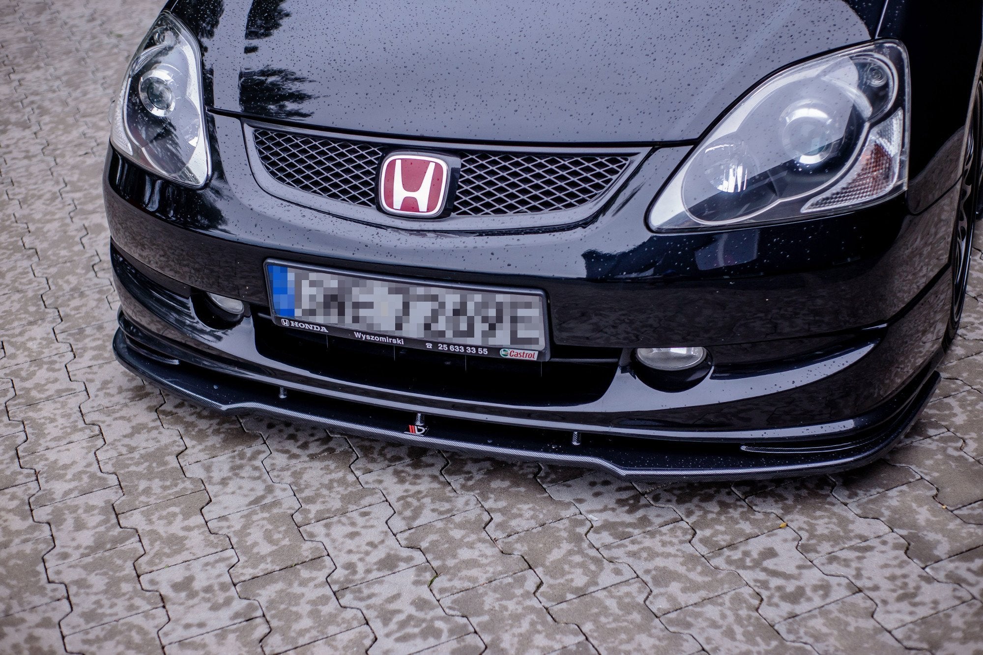 Maxton Design Street+ Spoilerlippe Front Ansatz V.1 passend für HONDA CIVIC EP3 (MK7) TYPE-R/S FACELIFT schwarz Hochglanz