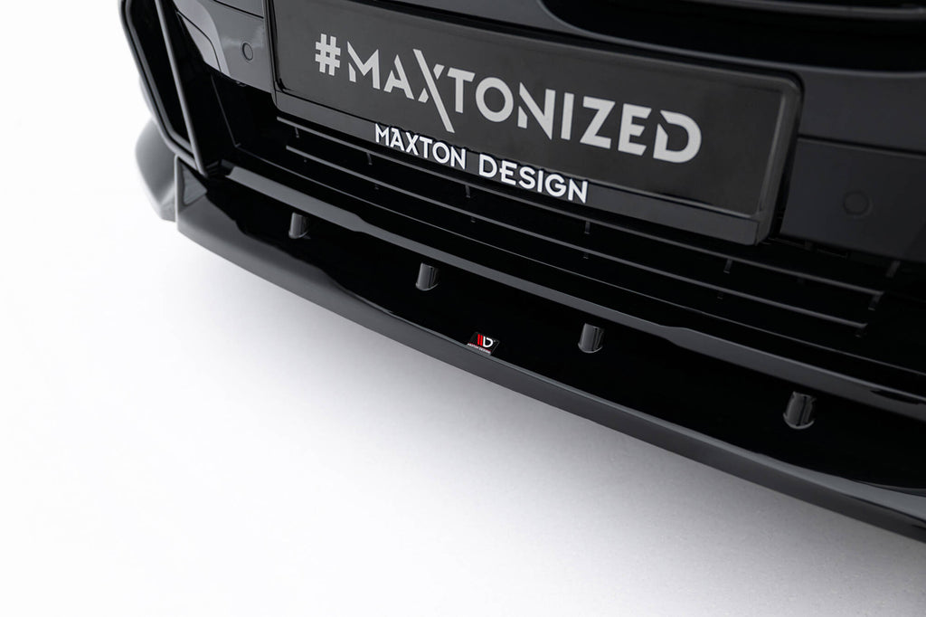 Maxton Design Street+ Spoilerlippe Front Ansatz V.2 passend für BMW X4 M-Paket G02 Facelift schwarz Hochglanz