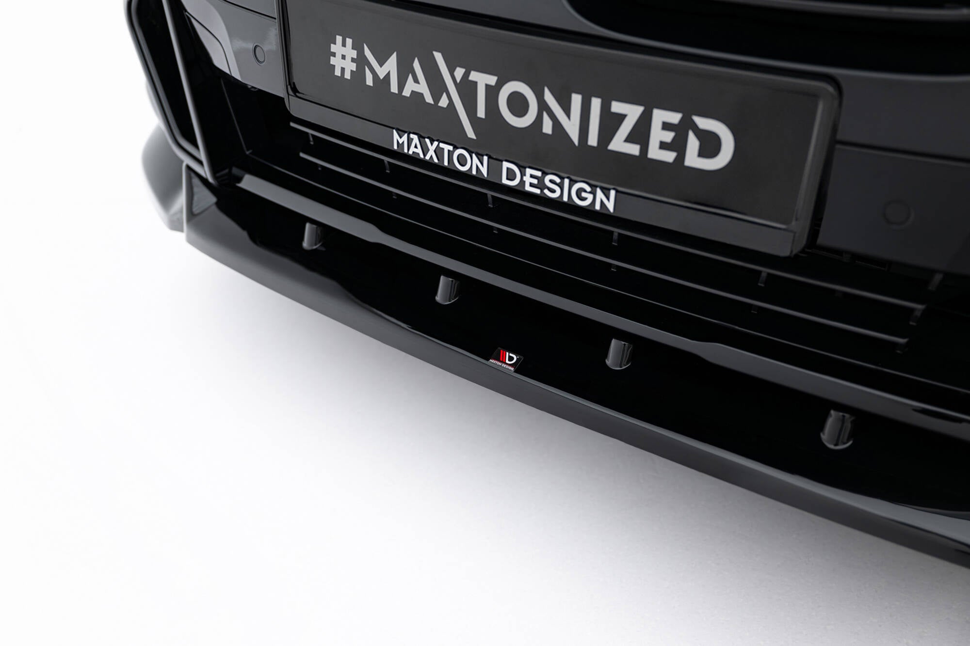 Maxton Design Street+ Spoilerlippe Front Ansatz V.2 passend für BMW X4 M-Paket G02 Facelift schwarz Hochglanz