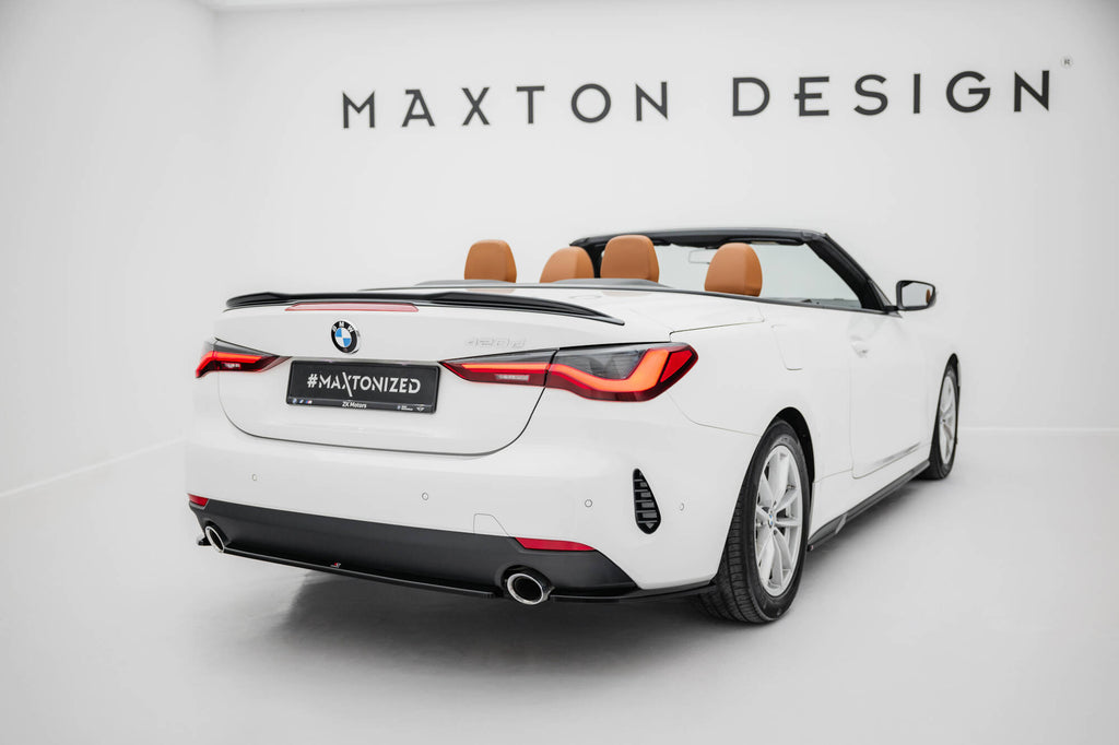 Maxton Design Heck Ansatz Flaps Diffusor passend für BMW 4er Coupe / Cabrio G22 / G23 schwarz Hochglanz