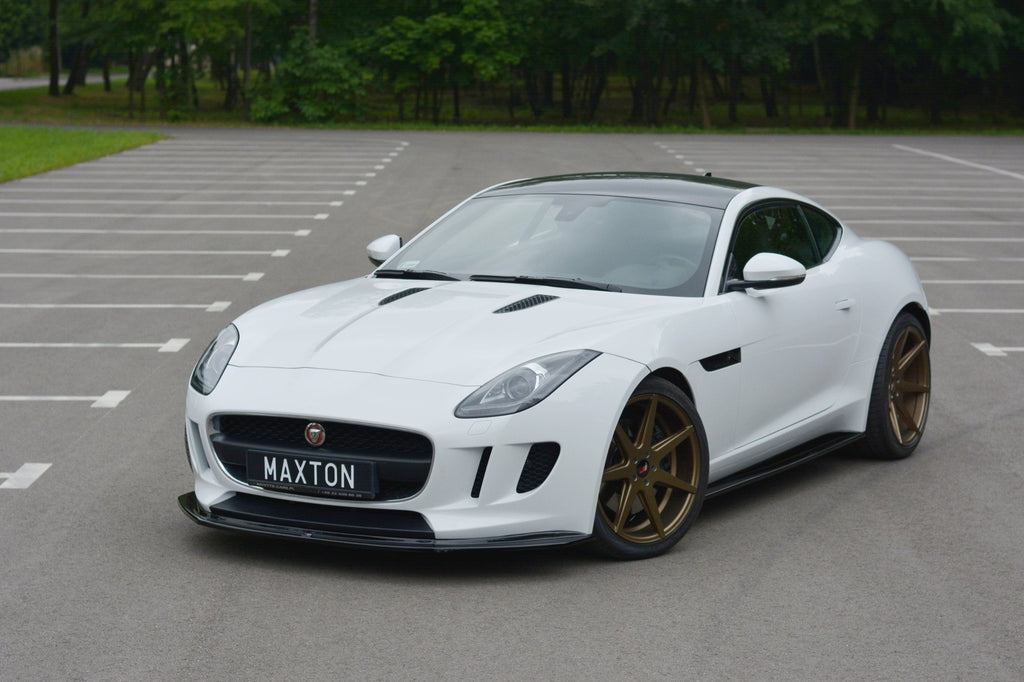 Maxton Design Street+ Spoilerlippe Front Ansatz V.1 passend für JAGUAR F-TYPE X152 schwarz Hochglanz
