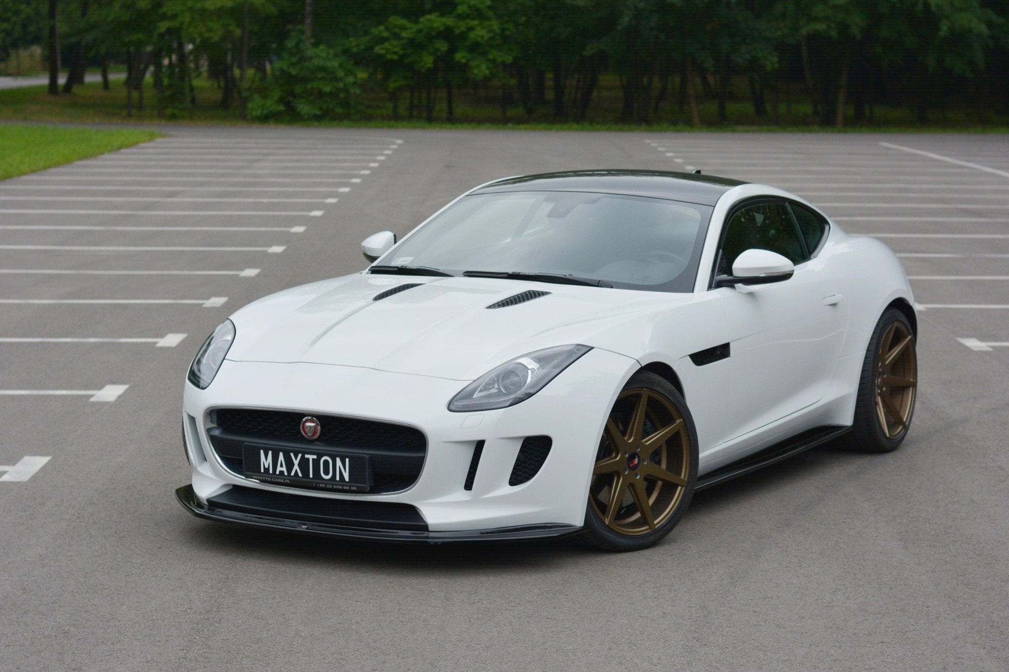 Maxton Design Street+ Spoilerlippe Front Ansatz V.1 passend für JAGUAR F-TYPE X152 schwarz Hochglanz