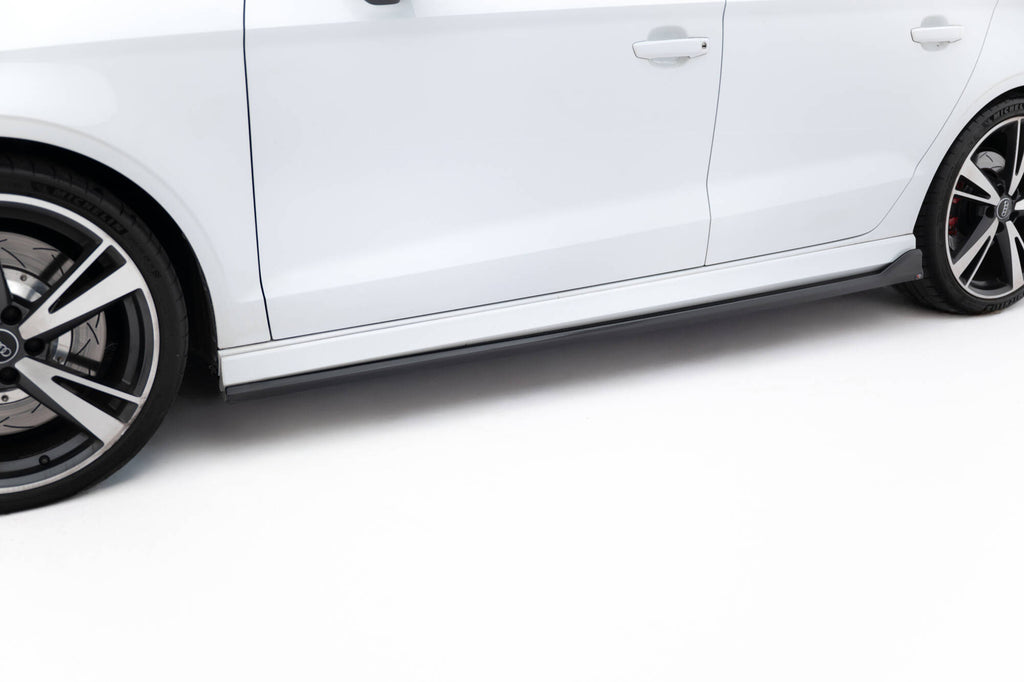 Maxton Design Street+ Seitenschweller Leisten passend für V.3 passend für Audi RS3 Limousine 8V Facelift schwarz Hochglanz