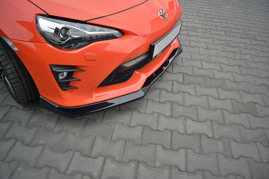 Maxton Design Street+ Spoilerlippe Front Ansatz V.1 passend für Toyota GT86 Facelift schwarz Hochglanz