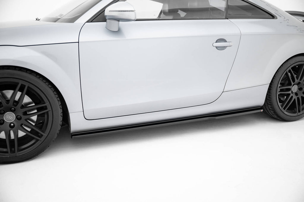 Maxton Design Street+ Seitenschweller Leisten passend für V.1 passend für Audi TT S / TT S-Line 8J Facelift schwarz Hochglanz