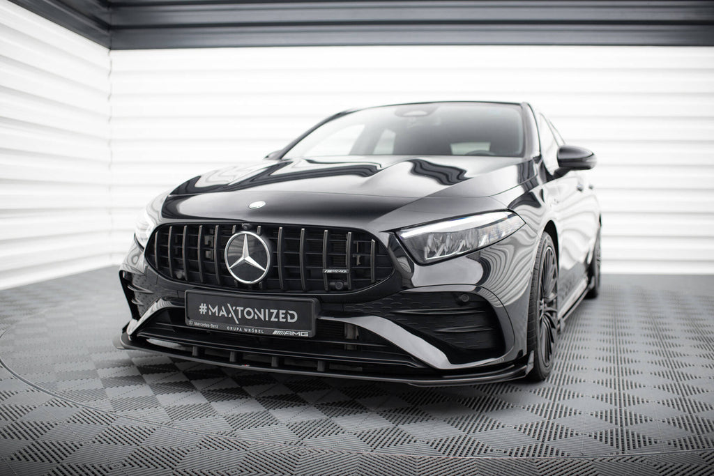 Maxton Design Front Stoßstange Flaps passend für Mercedes-AMG A35 W177 Facelift schwarz Hochglanz