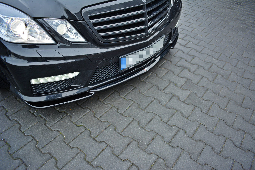 Maxton Design Street+ Spoilerlippe Front Ansatz V.1 passend für Mercedes E63 AMG W212 schwarz Hochglanz