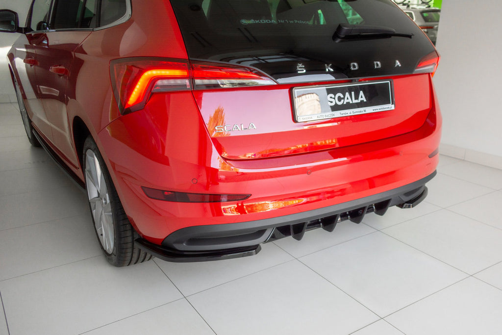 Maxton Design Diffusor Heck Ansatz passend für Skoda Scala schwarz Hochglanz
