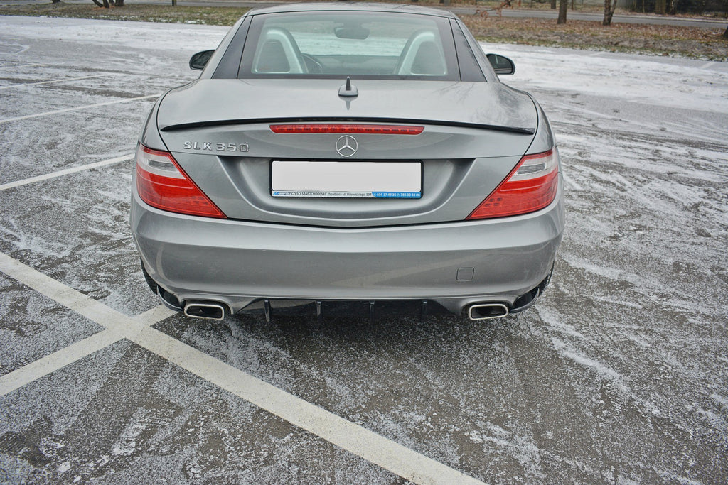 Maxton Design Heck Ansatz Flaps Diffusor V.1 passend für Mercedes SLK R172 schwarz Hochglanz