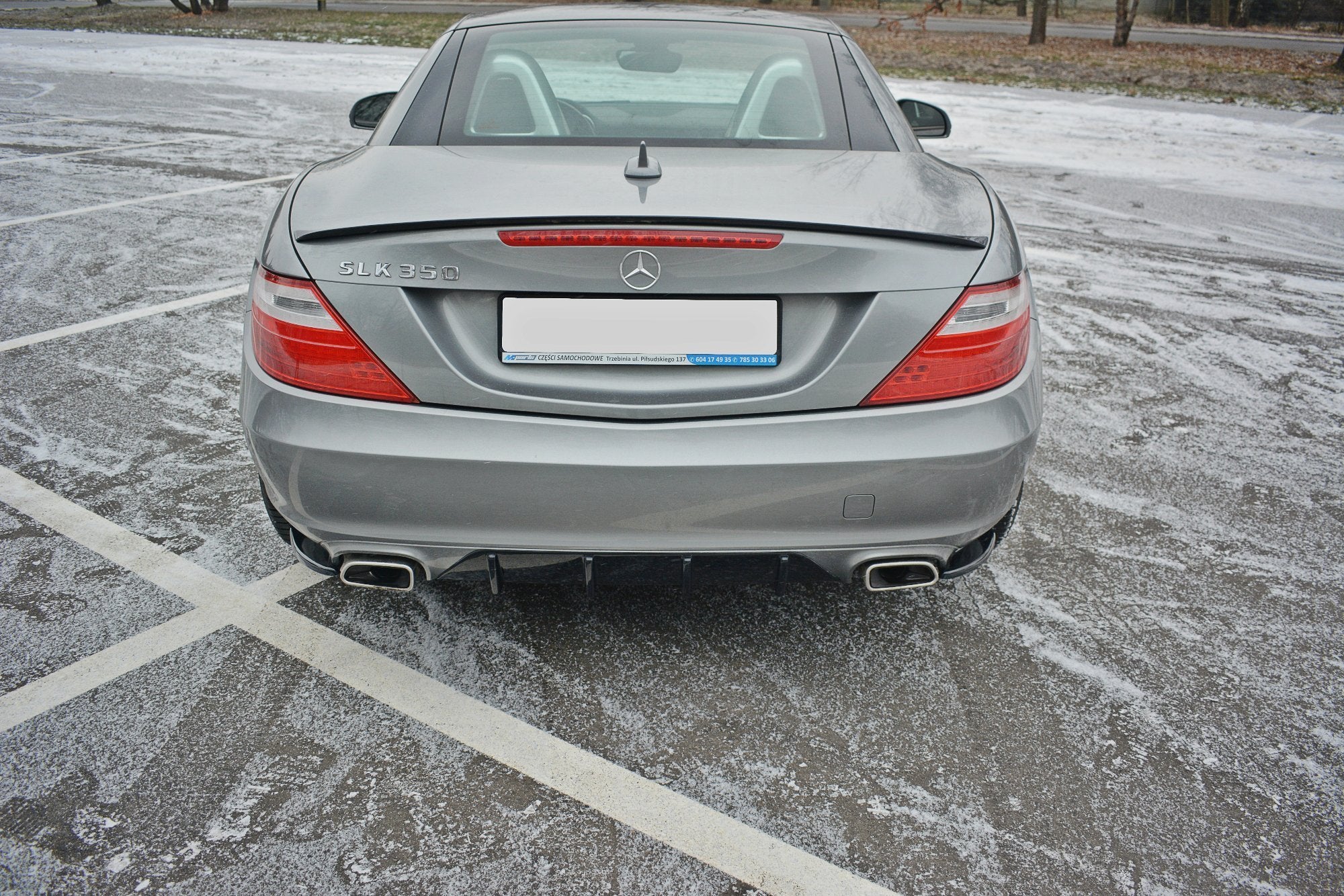 Maxton Design Heck Ansatz Flaps Diffusor V.1 passend für Mercedes SLK R172 schwarz Hochglanz