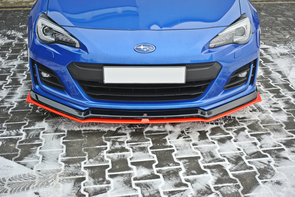 Maxton Design Street+ Spoilerlippe Front Ansatz V.5 passend für Subaru BRZ Mk1 Facelift schwarz Hochglanz