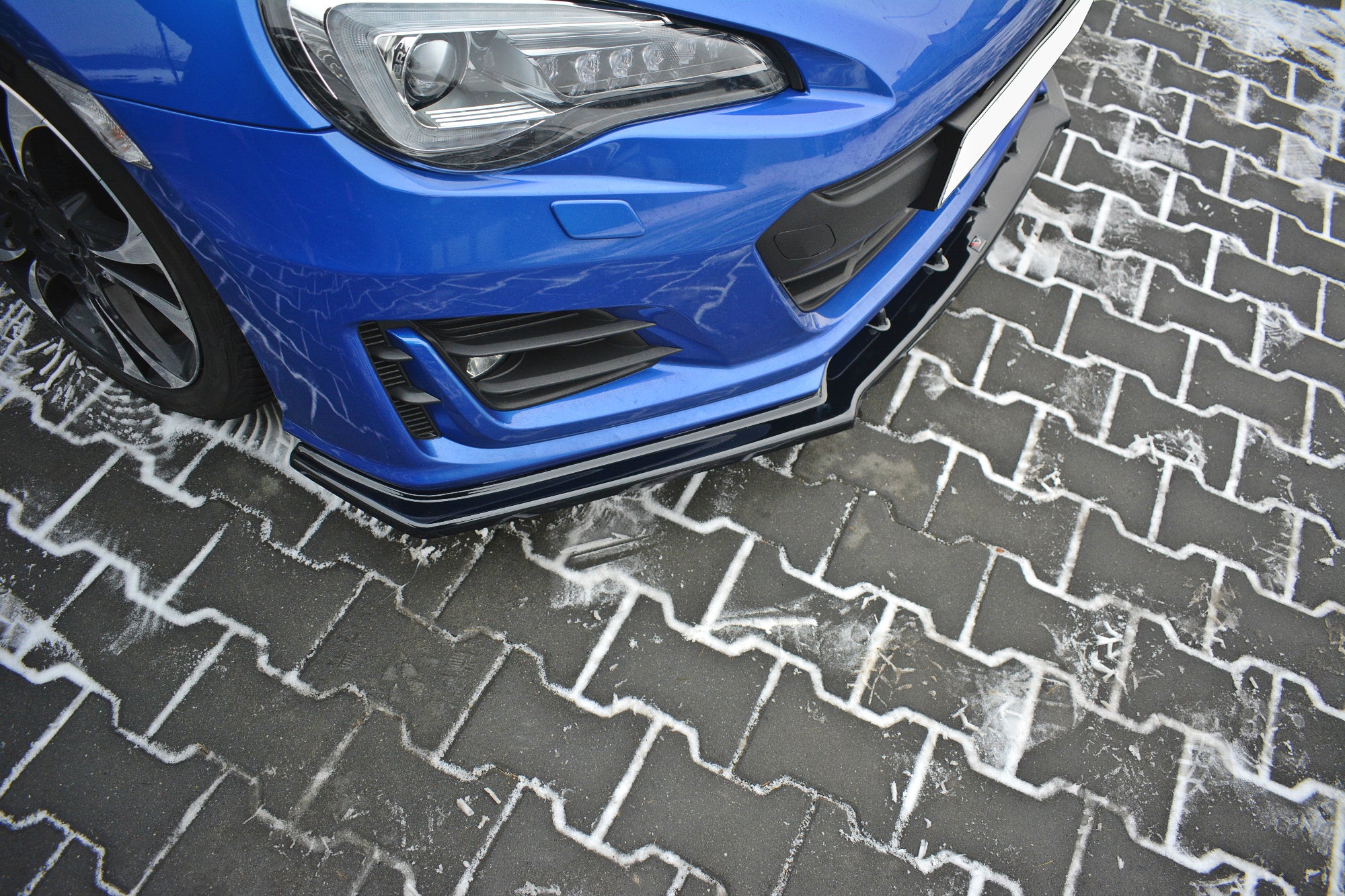 Maxton Design Street+ Spoilerlippe Front Ansatz V.1 passend für Subaru BRZ Mk1 Facelift schwarz Hochglanz