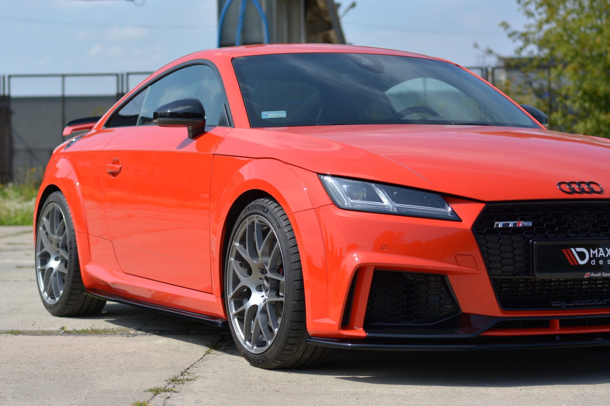 Maxton Design Street+ Seitenschweller Leisten passend für Audi TT RS 8S schwarz Hochglanz