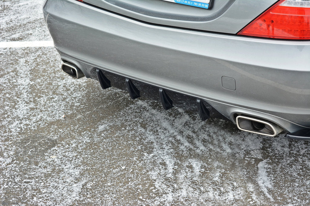 Maxton Design Diffusor Heck Ansatz passend für Mercedes SLK R172 schwarz Hochglanz