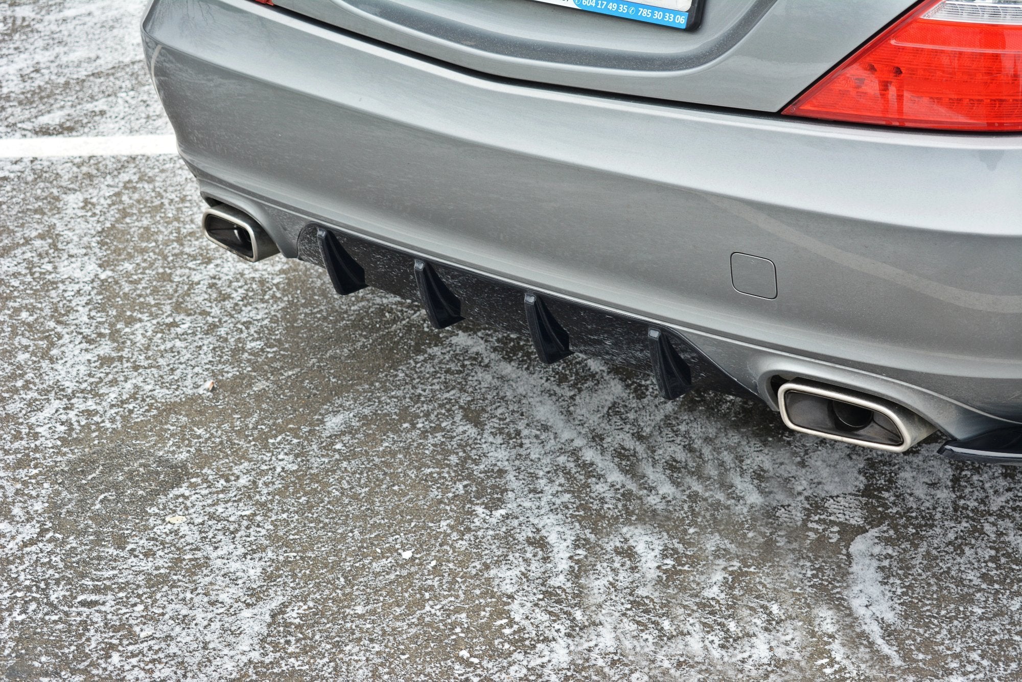 Maxton Design Diffusor Heck Ansatz passend für Mercedes SLK R172 schwarz Hochglanz