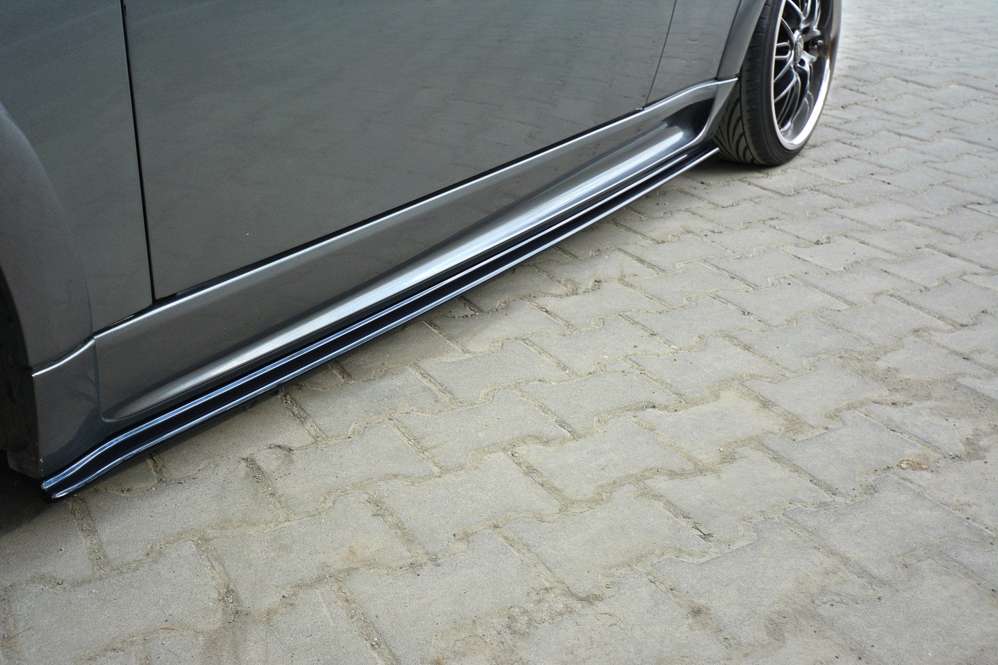 Maxton Design Street+ Seitenschweller Leisten passend für MINI R53 COOPER S JCW schwarz Hochglanz
