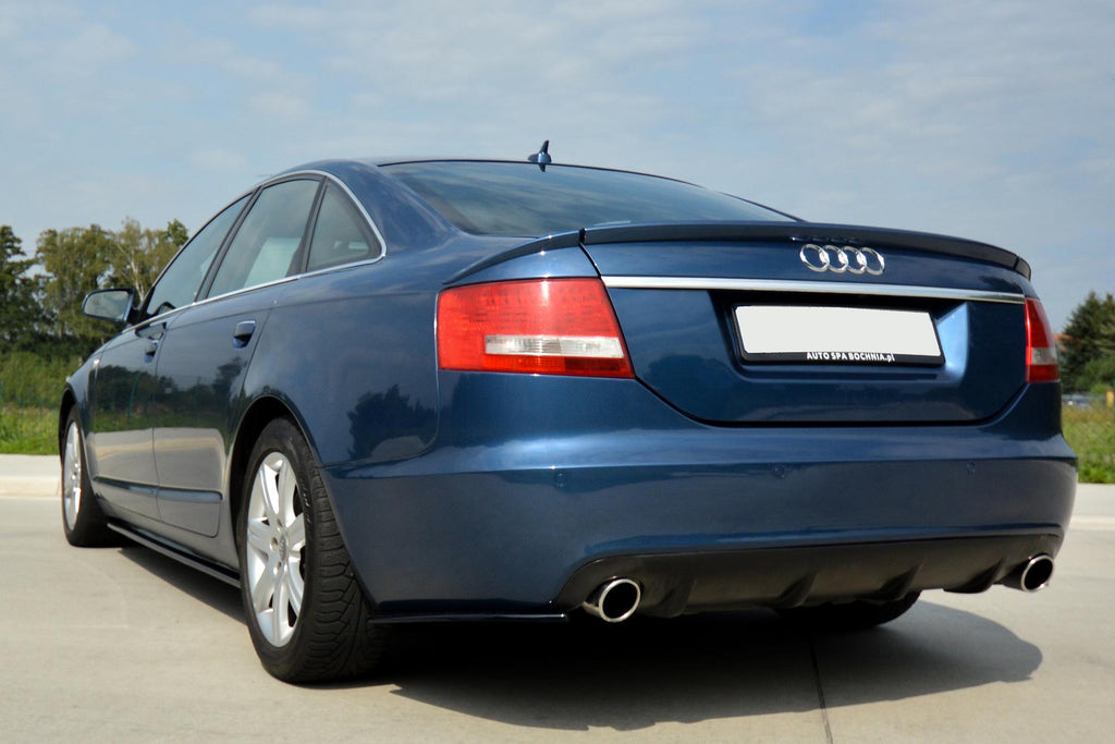 Maxton Design Street+ Seitenschweller Leisten passend für Audi A6 S-Line C6 / C6 Facelift schwarz Hochglanz